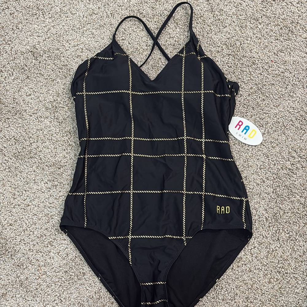 Black and Gold RAD Swim Swimsuit- NWT
